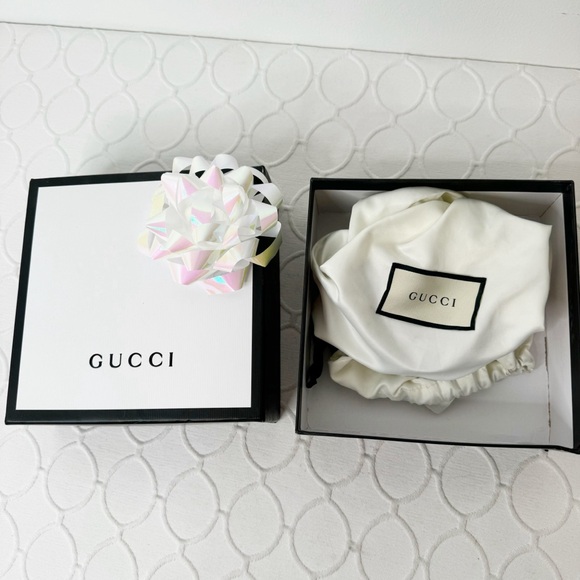 Gucci GG Thin Leather Belt with Double G Buckle Black Gold 70 - Picture 5 of 8